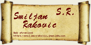 Smiljan Raković vizit kartica